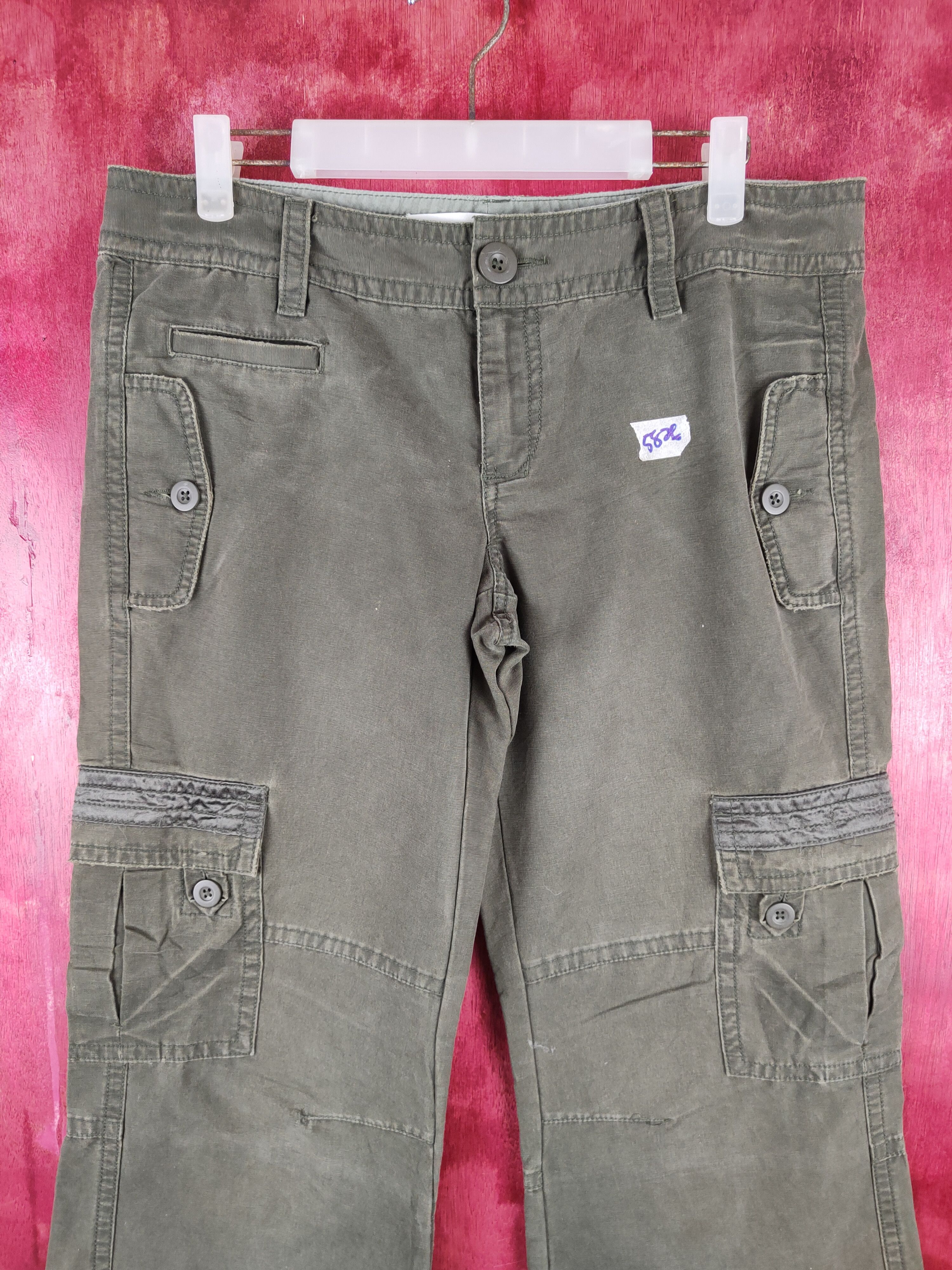 Japanese Brand × Old Navy Old Navy ultra low waist Multi Pocket Cargo Pants #S695 Size 33" - 2 Thumbnail