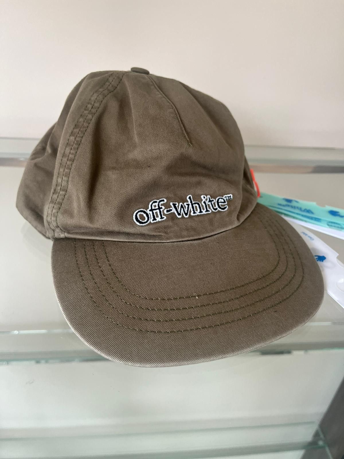 Off-White Slanted Logo Baseball Cap in Green Size ONE SIZE - 3 Thumbnail
