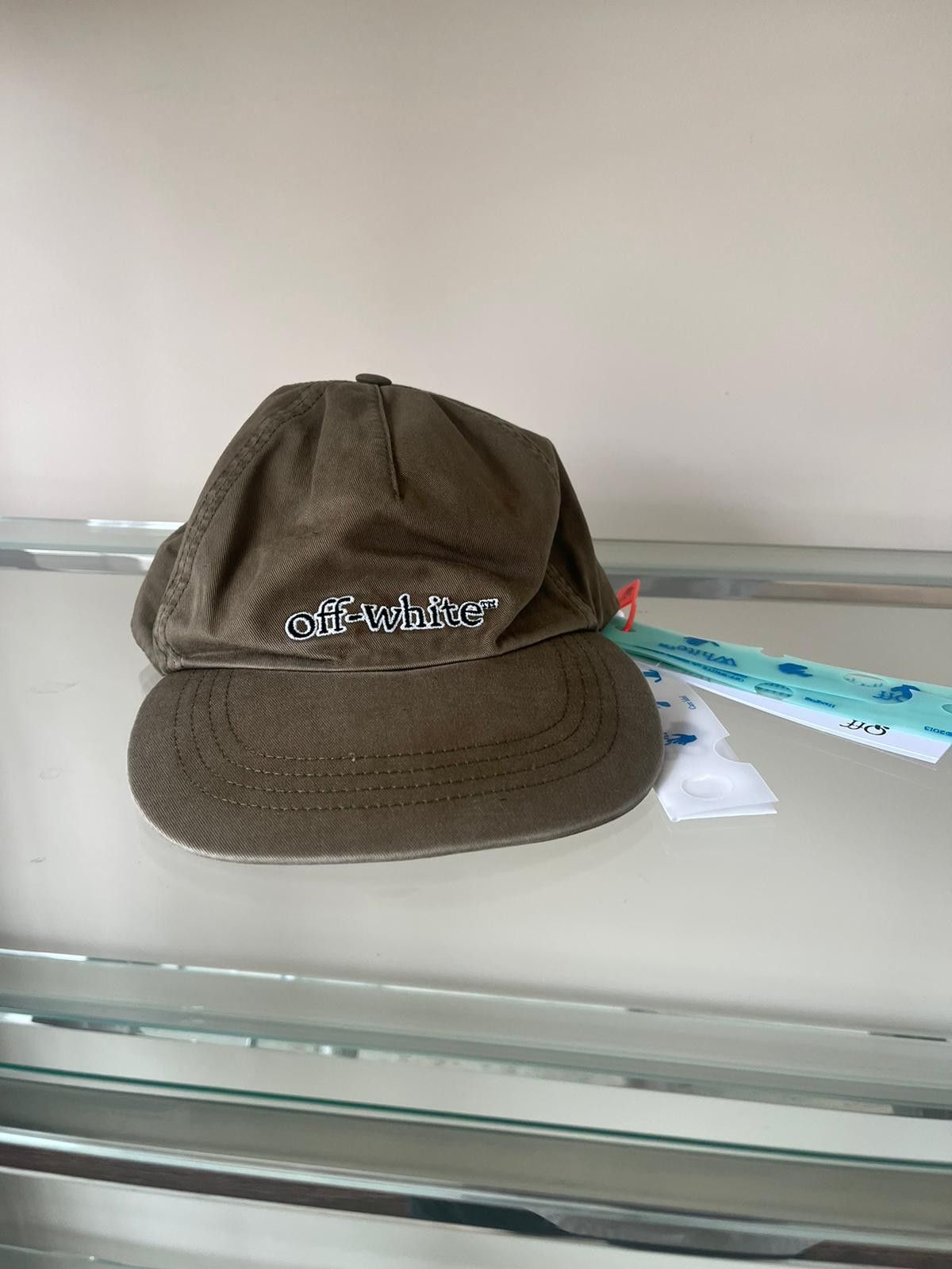 Off-White Slanted Logo Baseball Cap in Green Size ONE SIZE - 1 Thumbnail