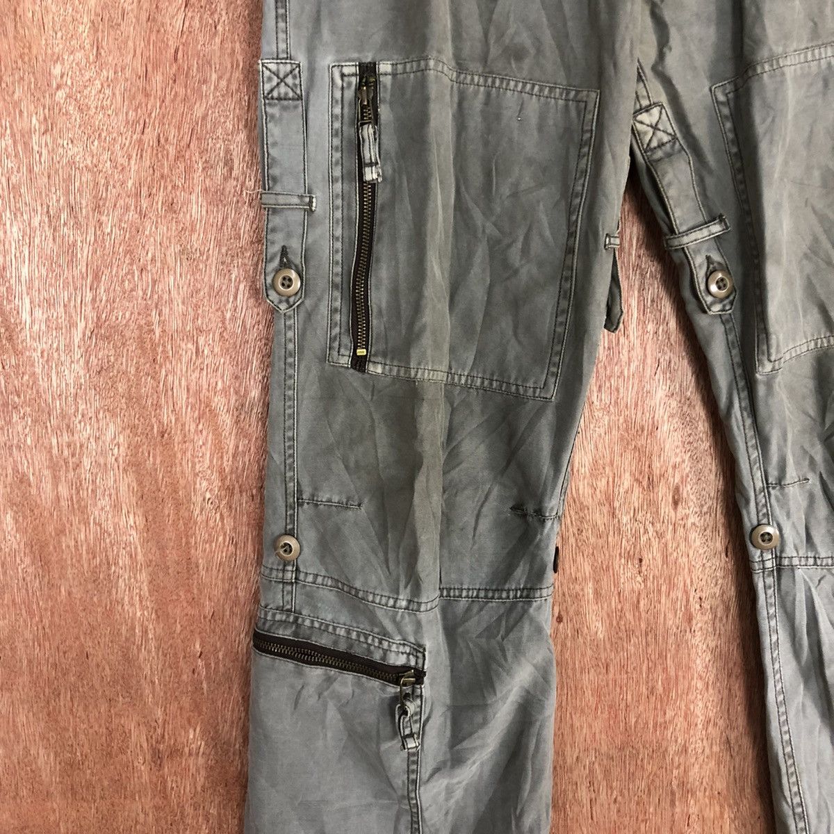 Japanese Brand DLL Resque Squad distressed cargo multipocket pants #c666 Size US 28 / EU 44 - 5 Thumbnail