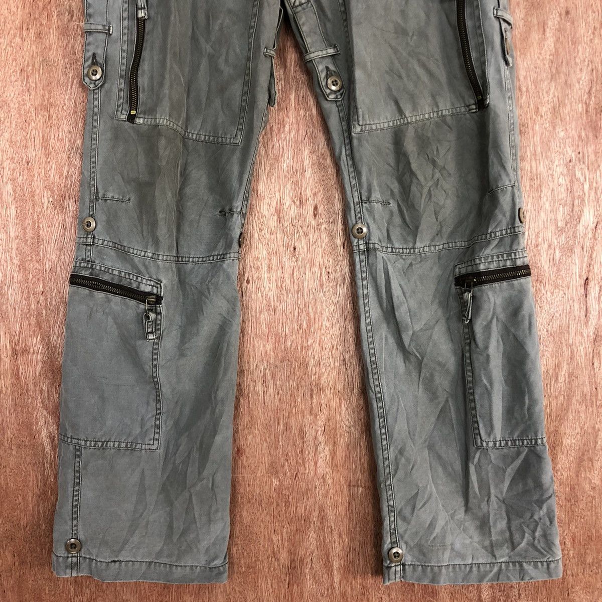 Japanese Brand DLL Resque Squad distressed cargo multipocket pants #c666 Size US 28 / EU 44 - 3 Thumbnail