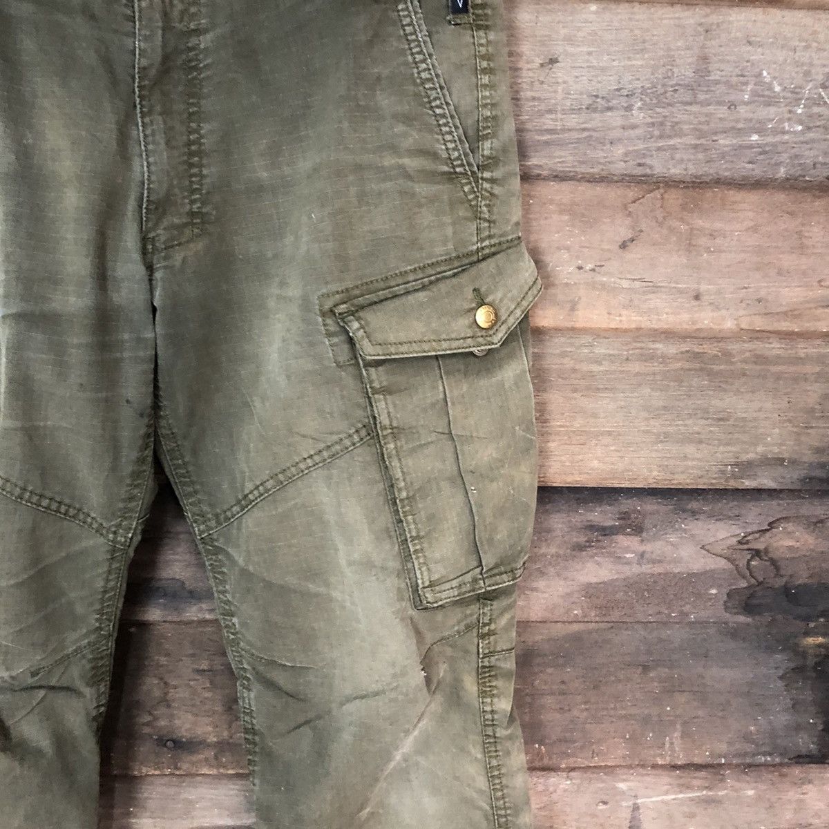 Japanese Brand Geride japan multipocket utility Green Cargo Pants #7051 Size US 31 - 7 Thumbnail
