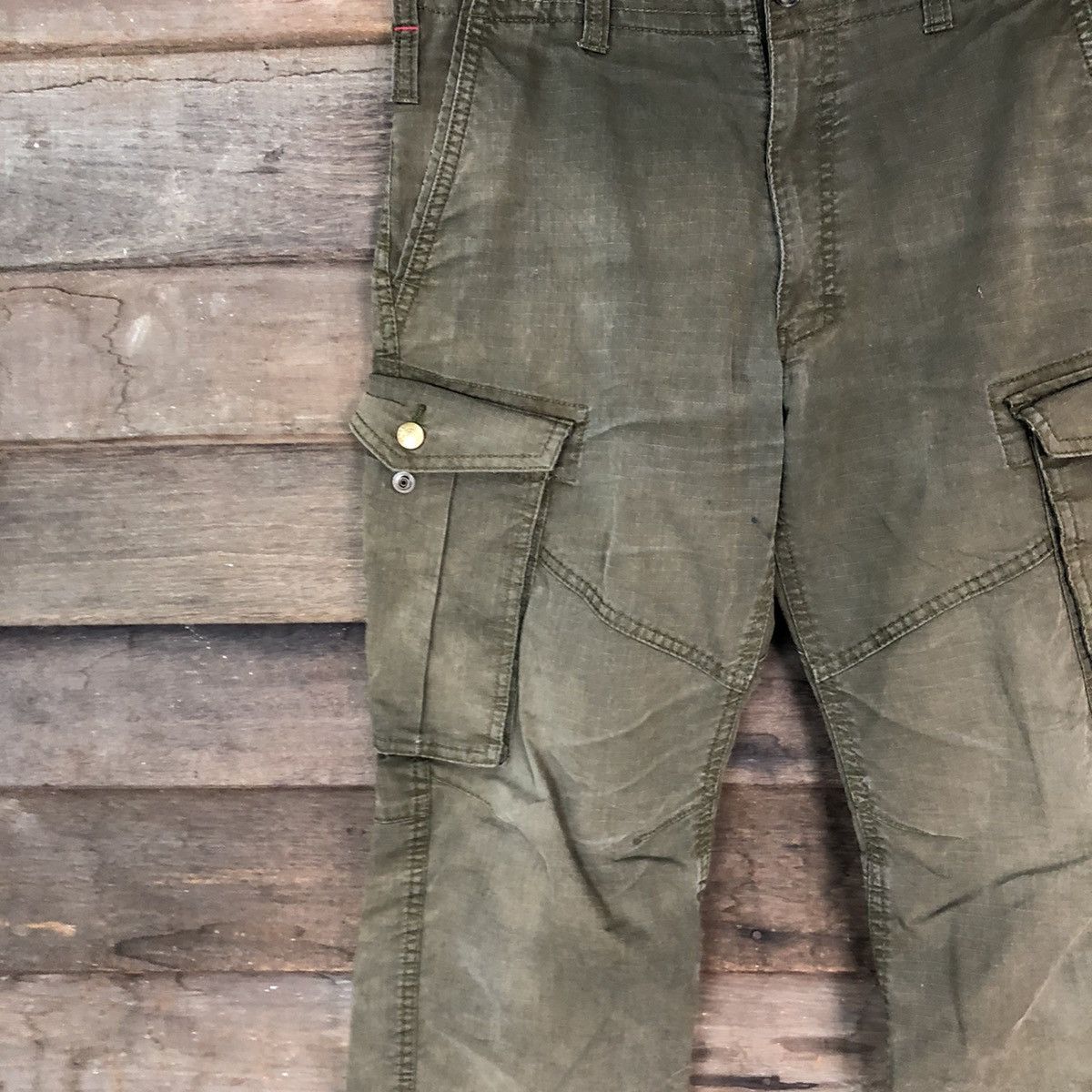 Japanese Brand Geride japan multipocket utility Green Cargo Pants #7051 Size US 31 - 6 Thumbnail