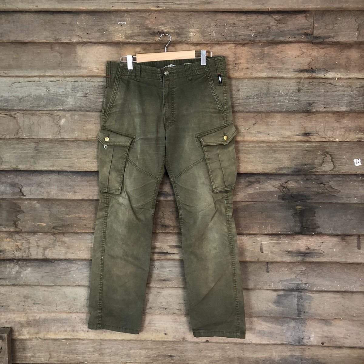 Japanese Brand Geride japan multipocket utility Green Cargo Pants #7051 Size US 31 - 1 Thumbnail