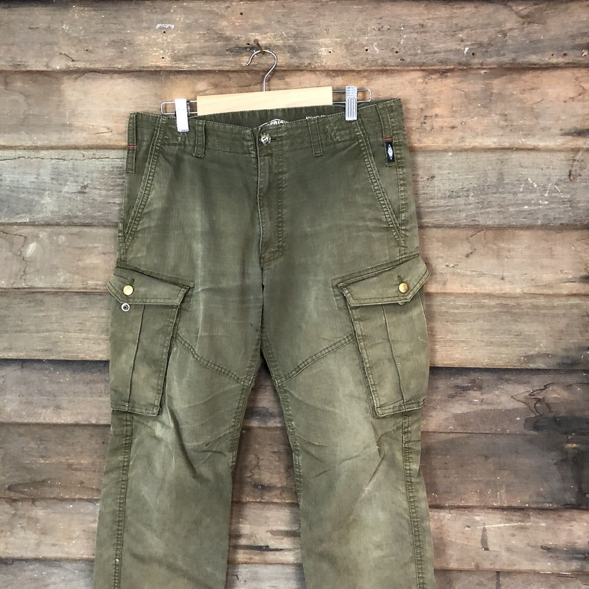 Japanese Brand Geride japan multipocket utility Green Cargo Pants #7051 Size US 31 - 2 Thumbnail