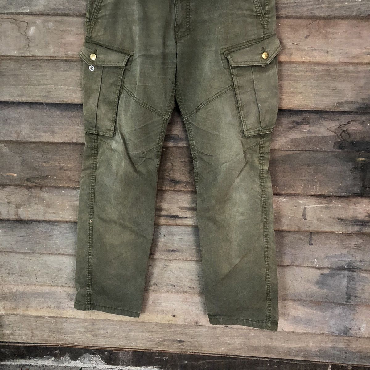 Japanese Brand Geride japan multipocket utility Green Cargo Pants #7051 Size US 31 - 3 Thumbnail