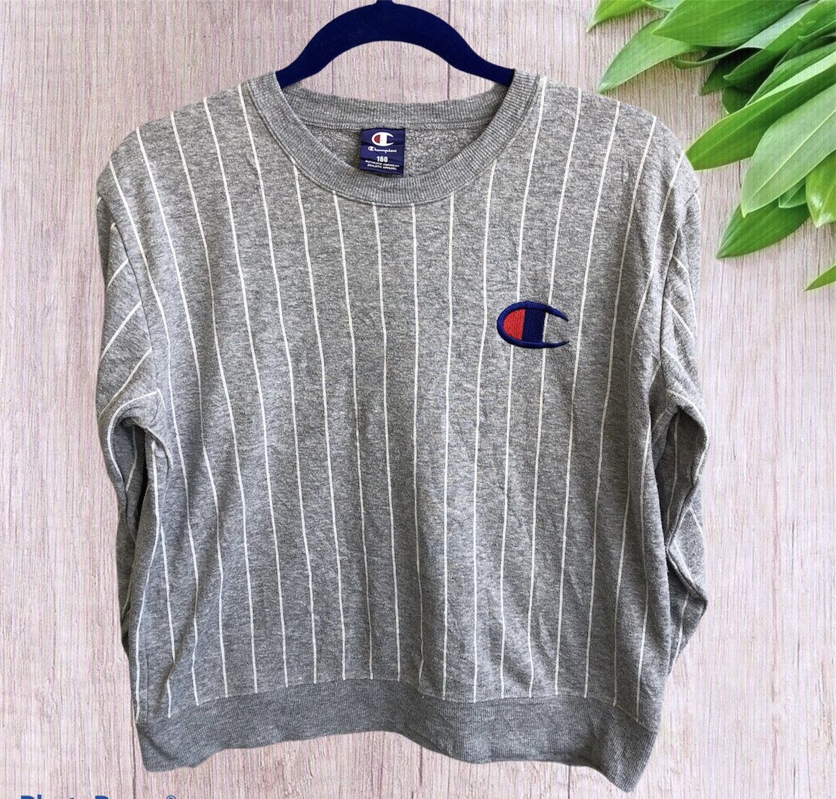 image of Champion Stripe Sweatshirt in Grey, Men's (Size XS)