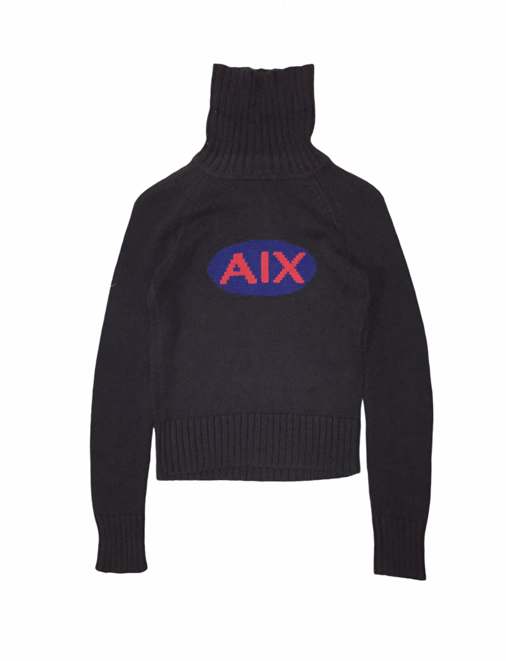 90's Armani logo intarsia knit logo crop