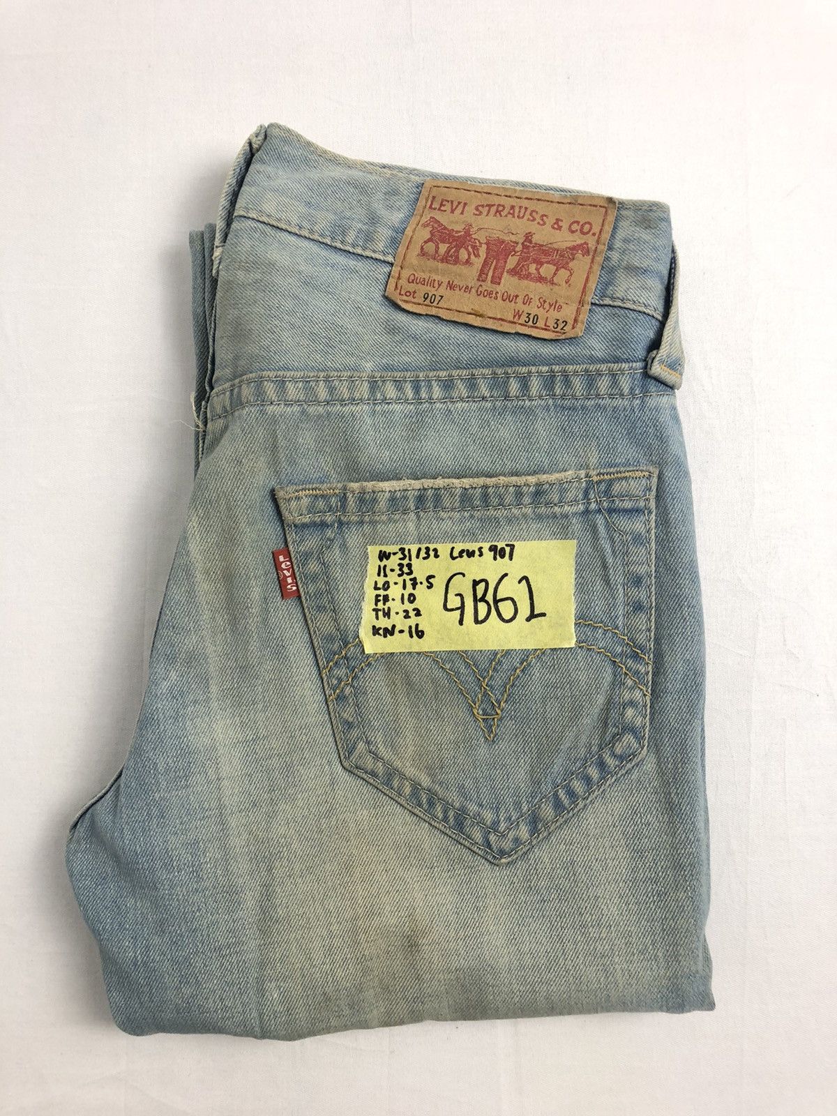 Levi's × Levi's Vintage Clothing Vintage Levis 907 Denim Boot cut Denim Pants Size US 31 - 25 Thumbnail