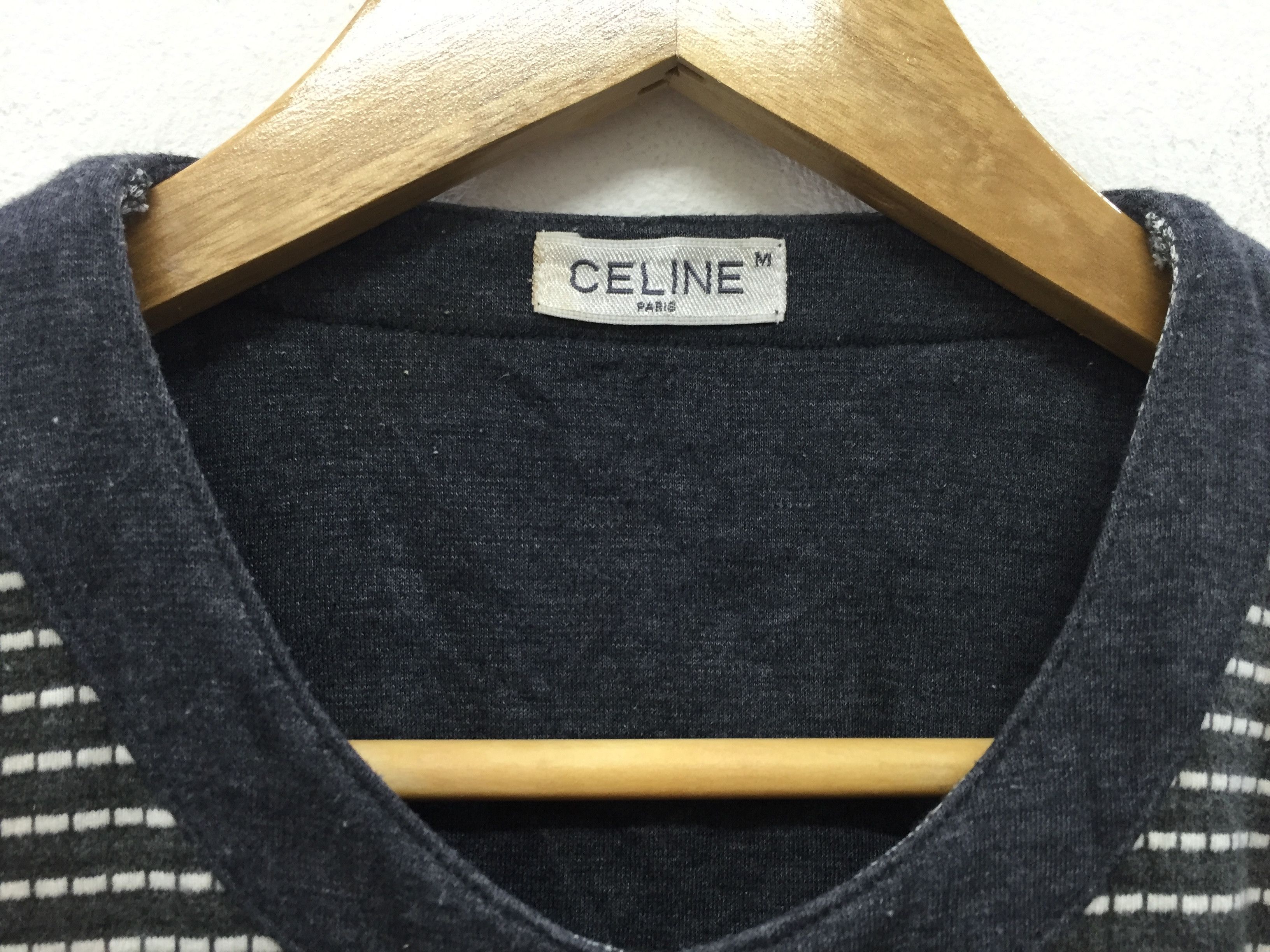 Celine × Vintage CELINE Paris stripe Sweater Cardigan Size M / US 6-8 / IT 42-44 - 10 Thumbnail