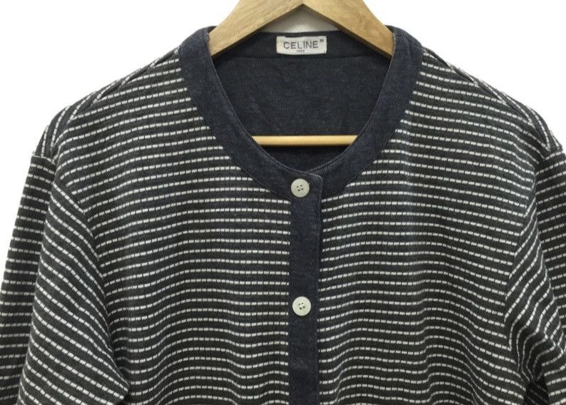Celine × Vintage CELINE Paris stripe Sweater Cardigan Size M / US 6-8 / IT 42-44 - 4 Thumbnail