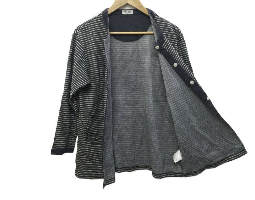 Celine × Vintage CELINE Paris stripe Sweater Cardigan Size M / US 6-8 / IT 42-44 - 7 Thumbnail