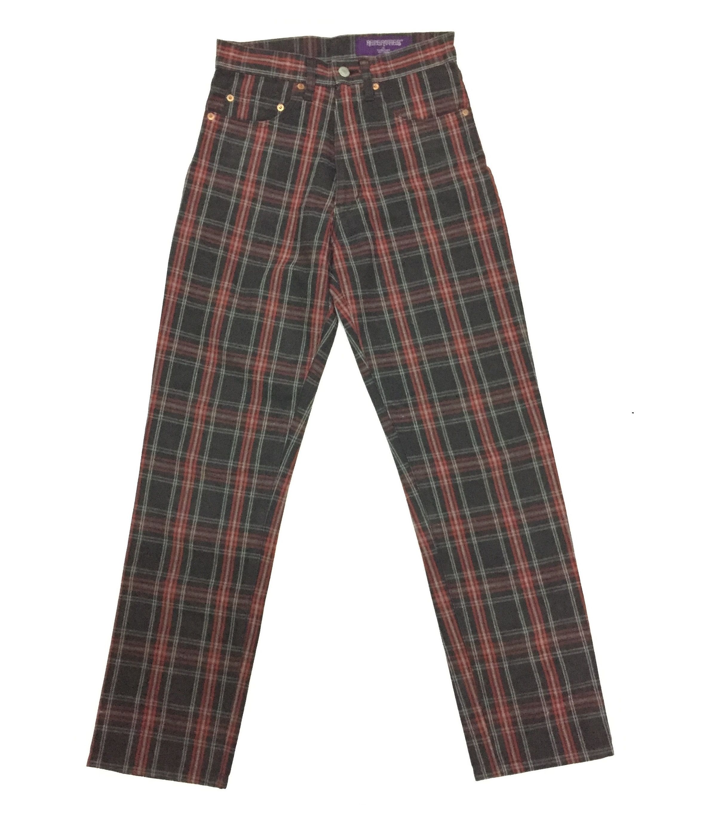image of Needles x Nepenthes New York 90's Nepenthes Purple Label Tartan Denim in Red Tartan, Men's (Size 28