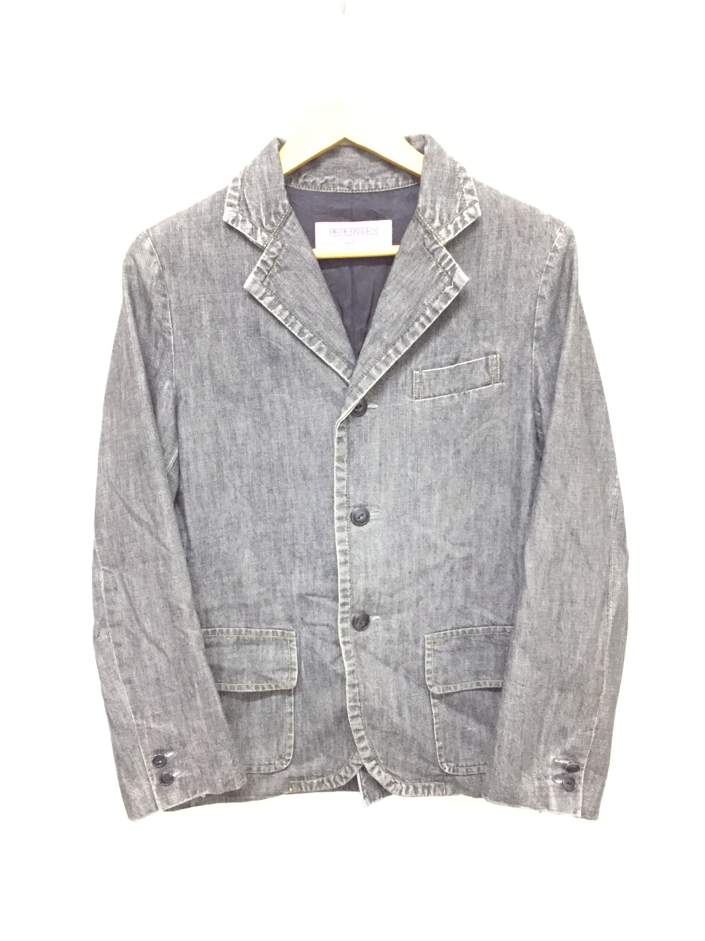 image of Needles x Nepenthes New York 90's Pink Label Nepenthes Wash Denim Jacket in Grey, Women's (Size Sma