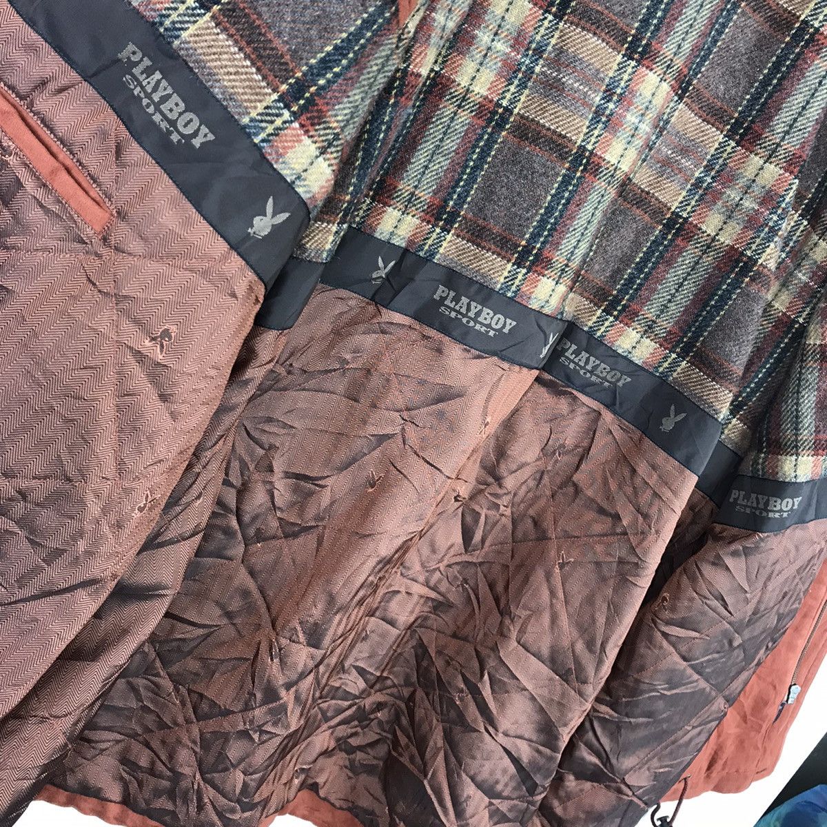 Playboy Vintage Playboy Sport Tartan Monogram Inside Zip Up Jacket Size US L / EU 52-54 / 3 - 8 Thumbnail