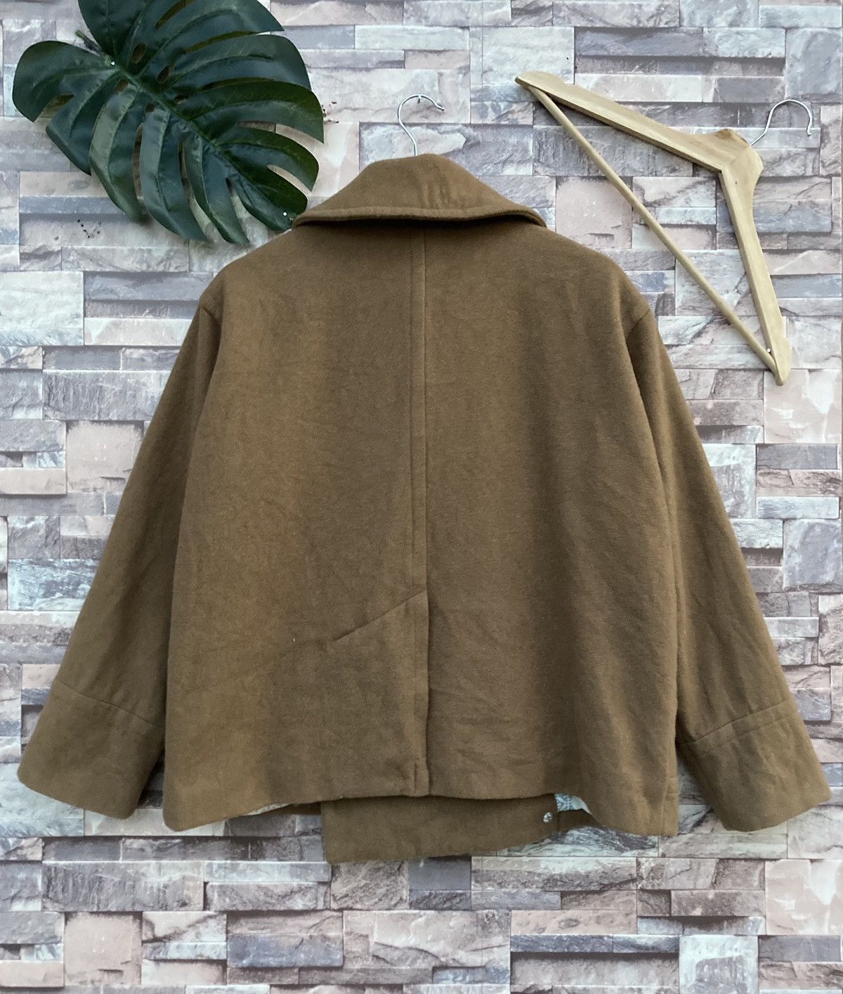Né-net by Issey Miyake Wool Double Breasted Peacot Jacket