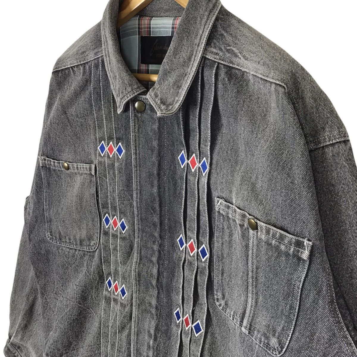 Japanese Brand Vintage Japanese Brand Boro Shashiko Denim Trucker Jacket Size US M / EU 48-50 / 2 - 4 Thumbnail