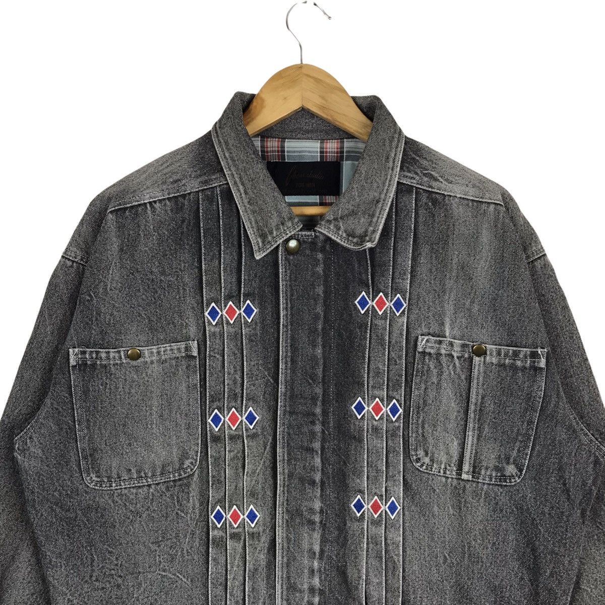 Japanese Brand Vintage Japanese Brand Boro Shashiko Denim Trucker Jacket Size US M / EU 48-50 / 2 - 2 Thumbnail