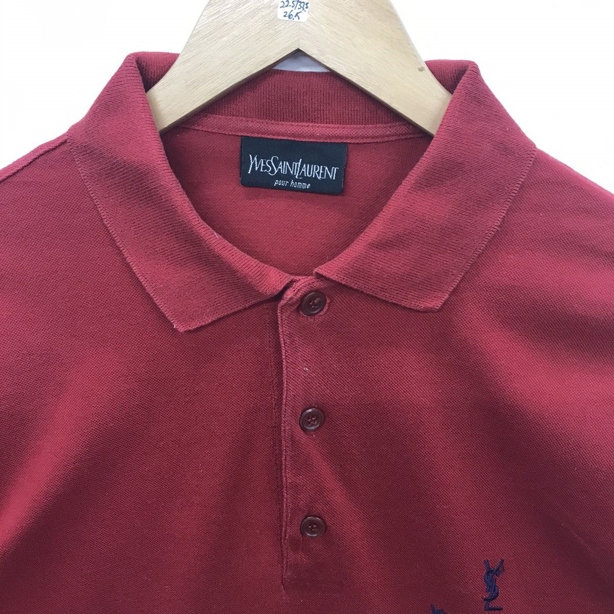 Vintage × Yves Saint Laurent *Rare!! Vintage Yves Saint Laurent Pour Homme Polo Tee Size US XL / EU 56 / 4 - 3 Thumbnail