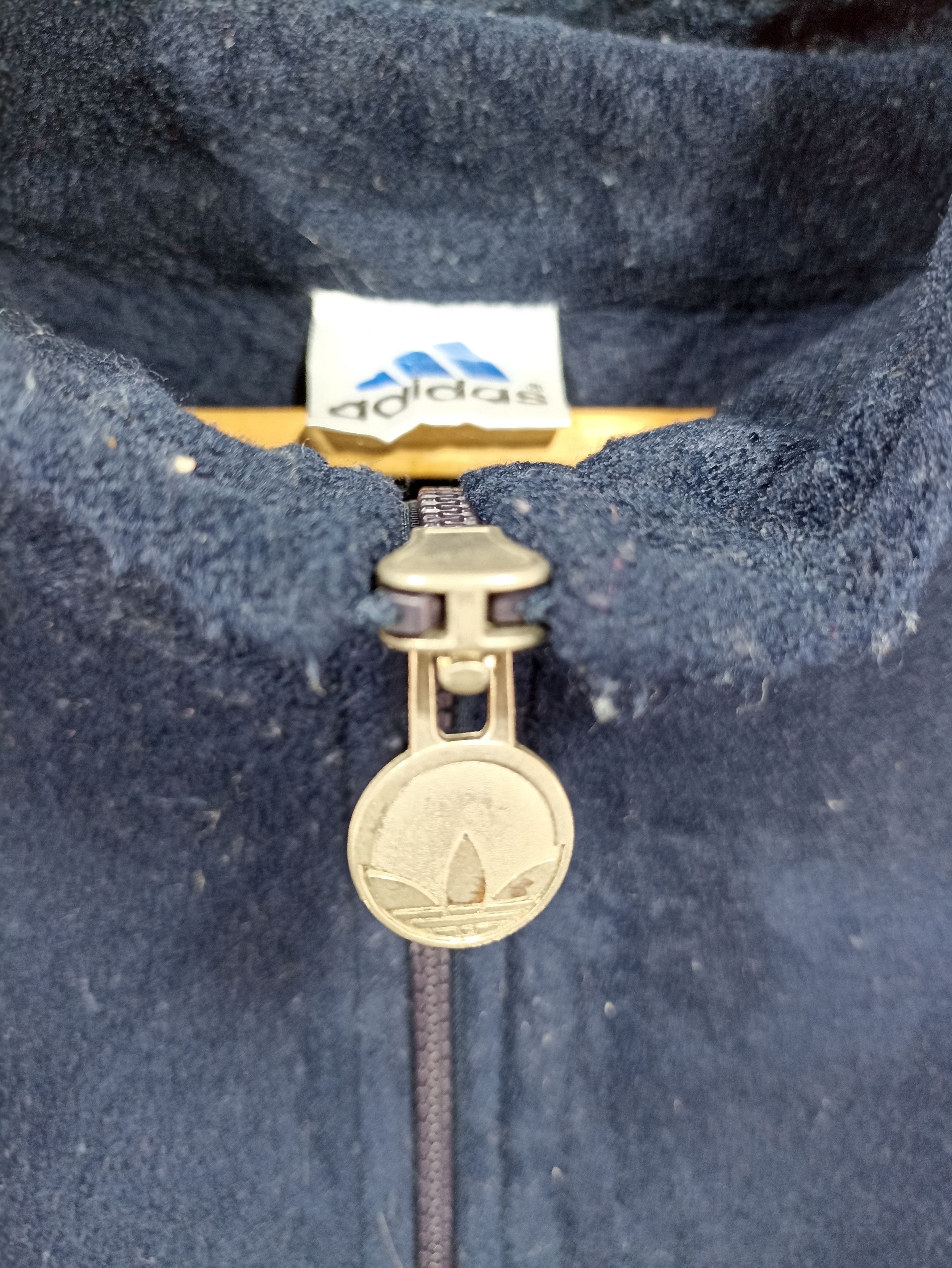 Adidas × Vintage Vintage Adidas Embroidery Big Logo Fleece Sweatshirt Zipper Size US M / EU 48-50 / 2 - 2 Thumbnail