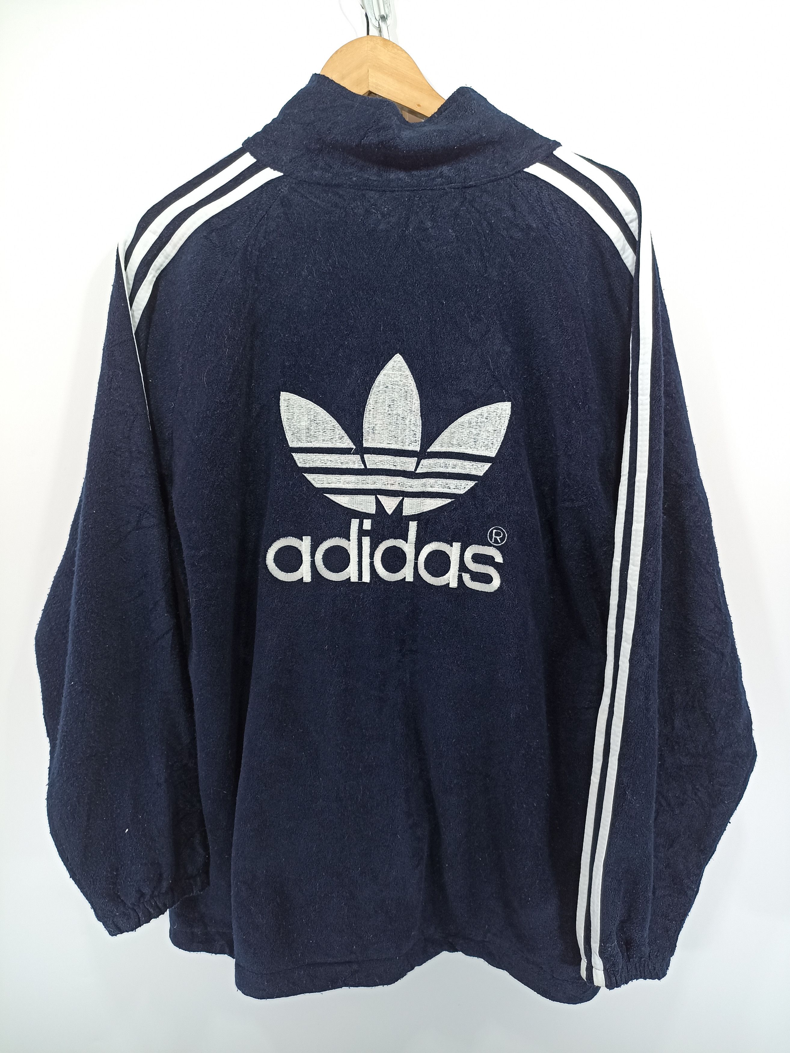 Adidas × Vintage Vintage Adidas Embroidery Big Logo Fleece Sweatshirt Zipper Size US M / EU 48-50 / 2 - 5 Thumbnail