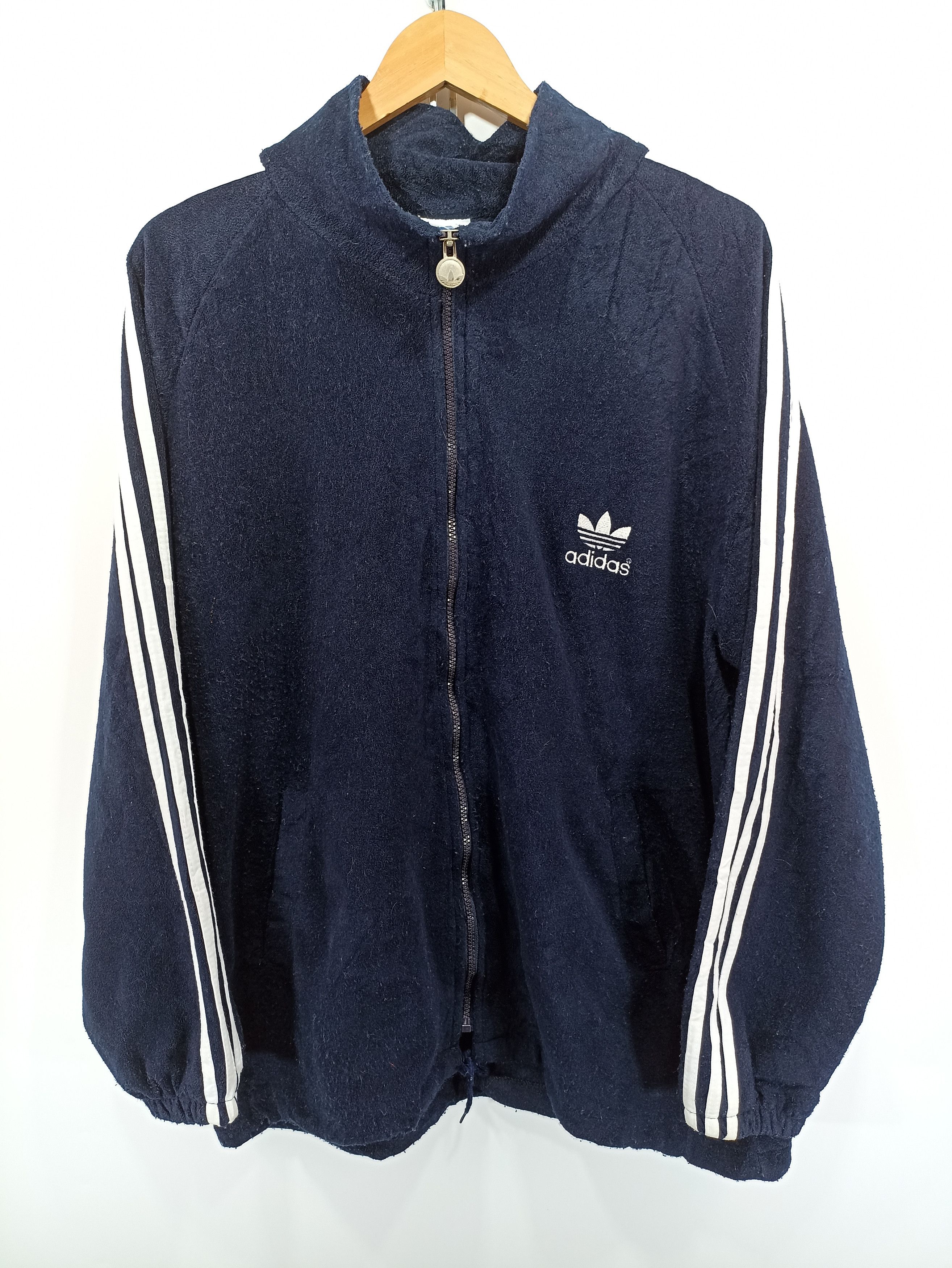 Adidas × Vintage Vintage Adidas Embroidery Big Logo Fleece Sweatshirt Zipper Size US M / EU 48-50 / 2 - 1 Thumbnail