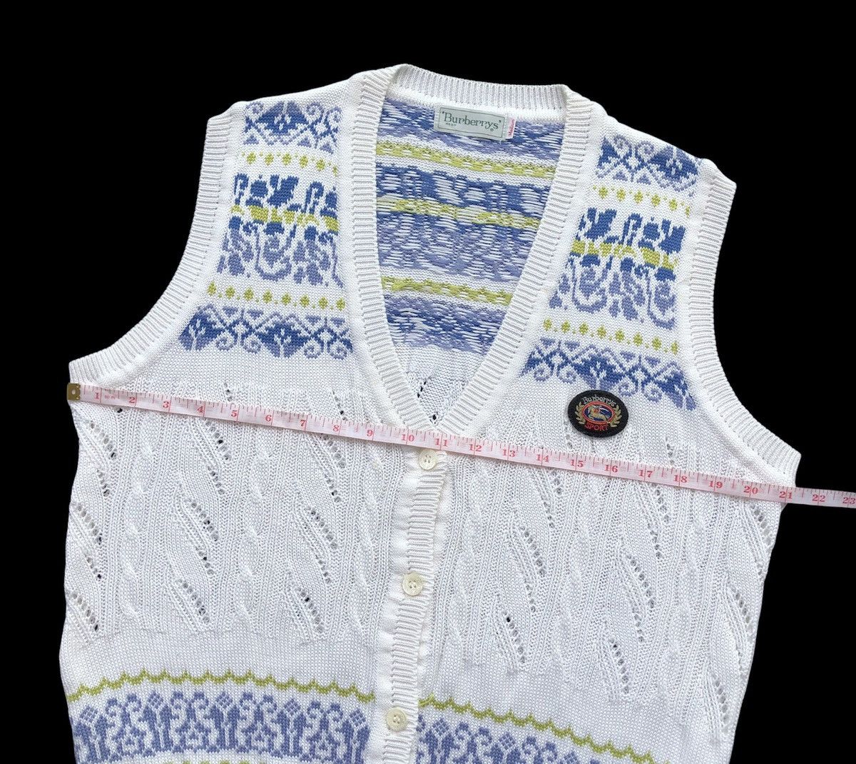 Burberry Vintage Burberrys Sport Knitted Vest Pattern Jacket Size US M / EU 48-50 / 2 - 12 Thumbnail