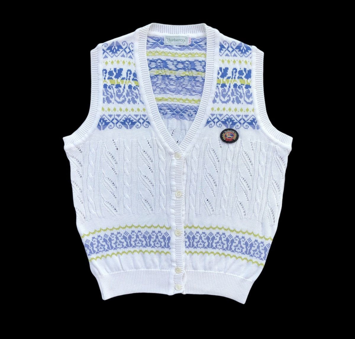 Burberry Vintage Burberrys Sport Knitted Vest Pattern Jacket Size US M / EU 48-50 / 2 - 3 Thumbnail