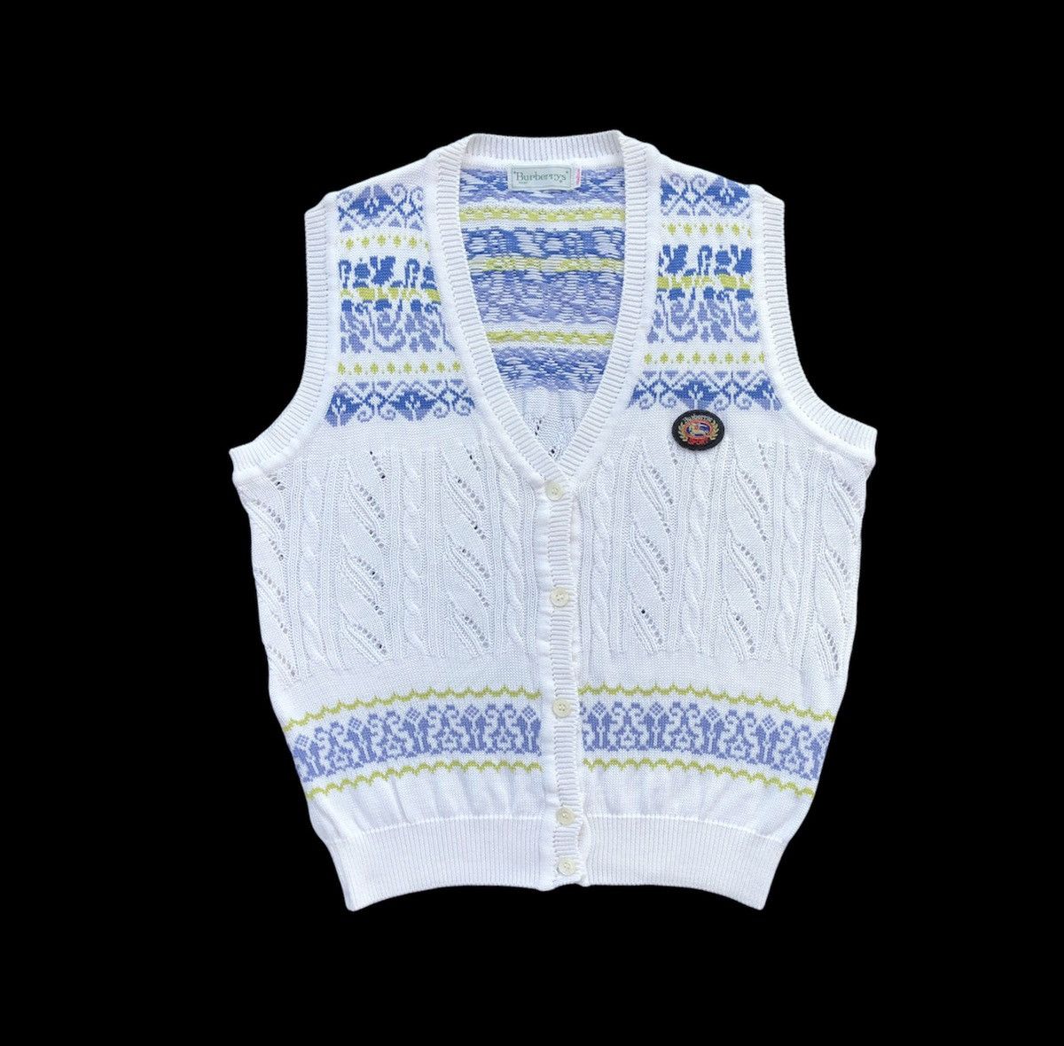 Burberry Vintage Burberrys Sport Knitted Vest Pattern Jacket Size US M / EU 48-50 / 2 - 4 Thumbnail