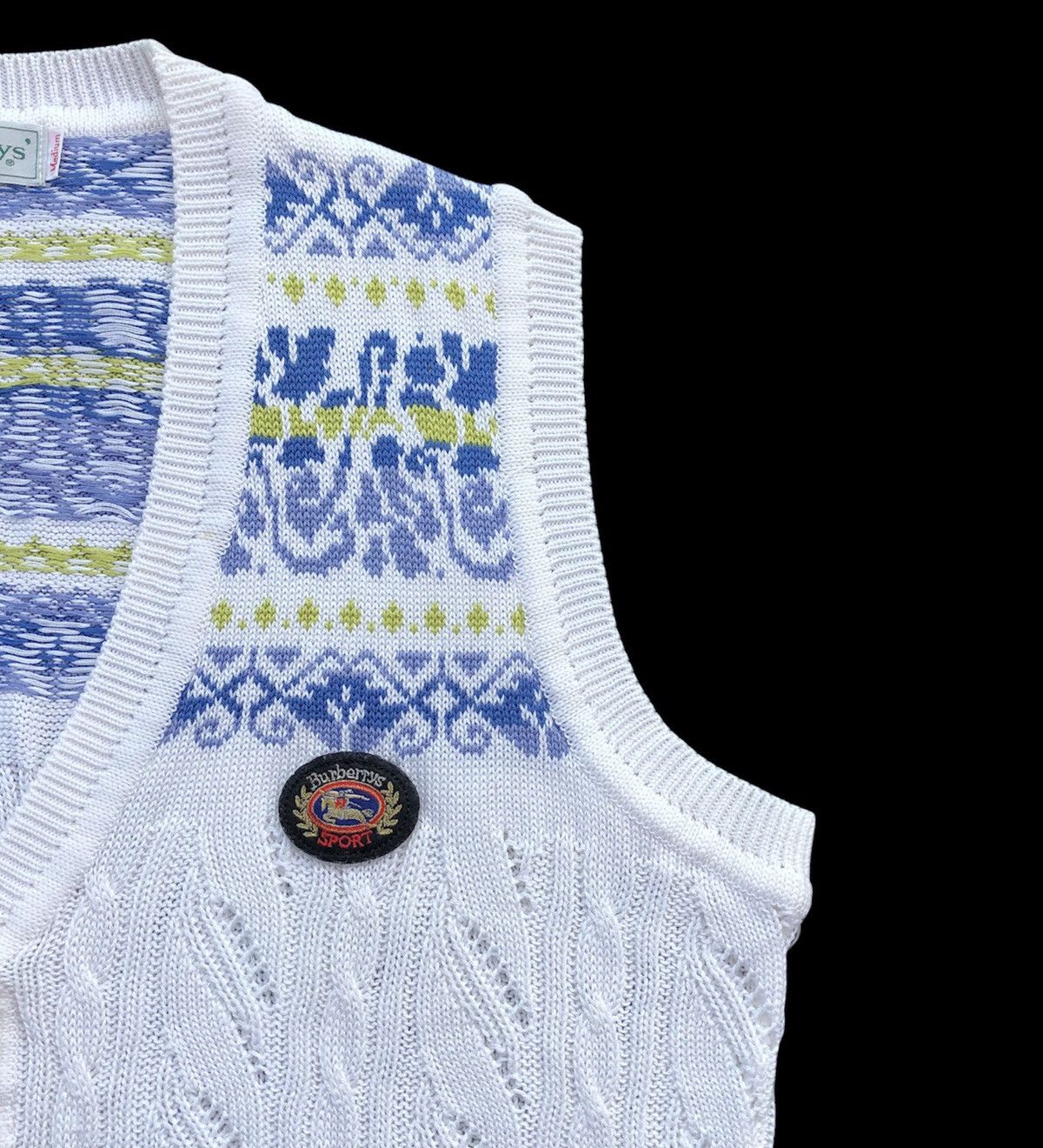 Burberry Vintage Burberrys Sport Knitted Vest Pattern Jacket Size US M / EU 48-50 / 2 - 5 Thumbnail
