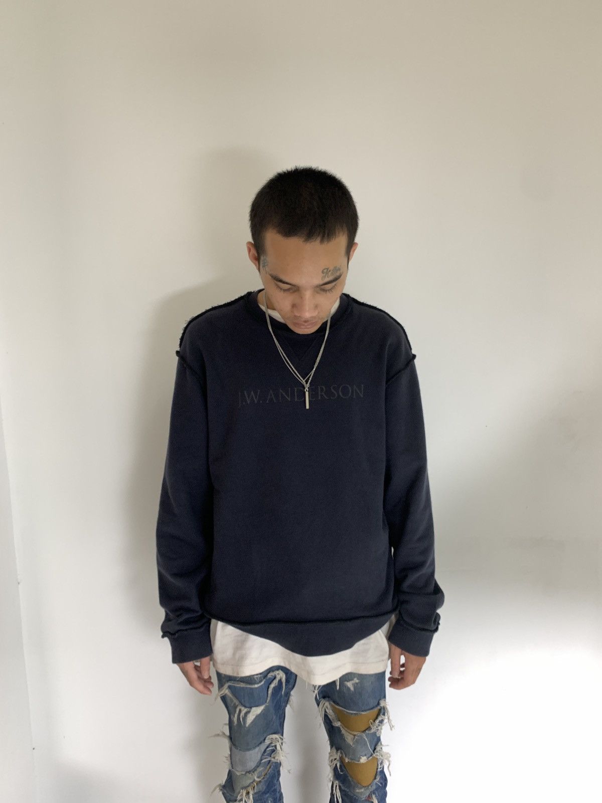JW Anderson *NoTariff JW Anderson Inside Out Tonal Logo Sweatshirt Size US L / EU 52-54 / 3 - 5 Thumbnail