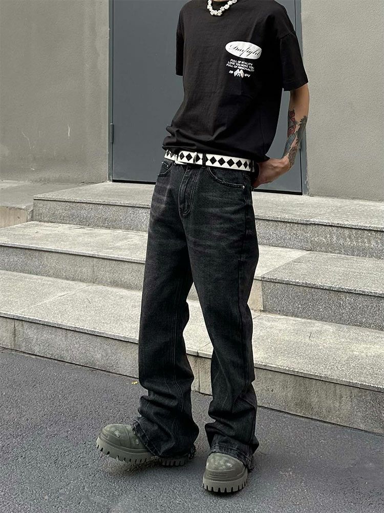 Designer unisex hiphop skate punk grunge fade flared jeans Size US 26 / EU 42 - 3 Thumbnail