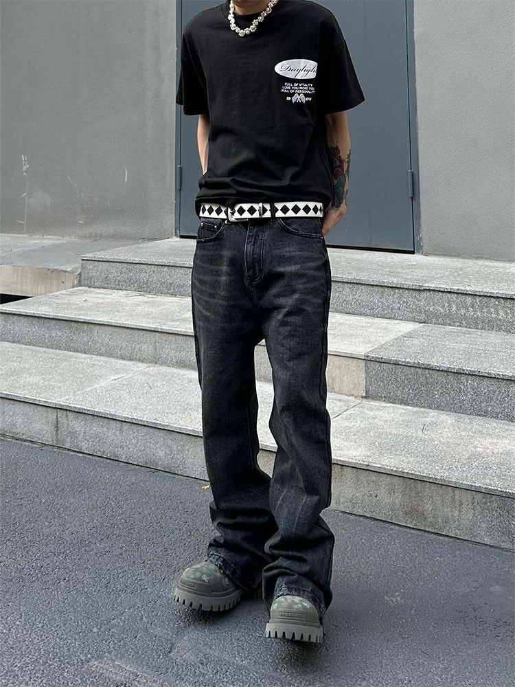 Designer unisex hiphop skate punk grunge fade flared jeans Size US 26 / EU 42 - 2 Thumbnail