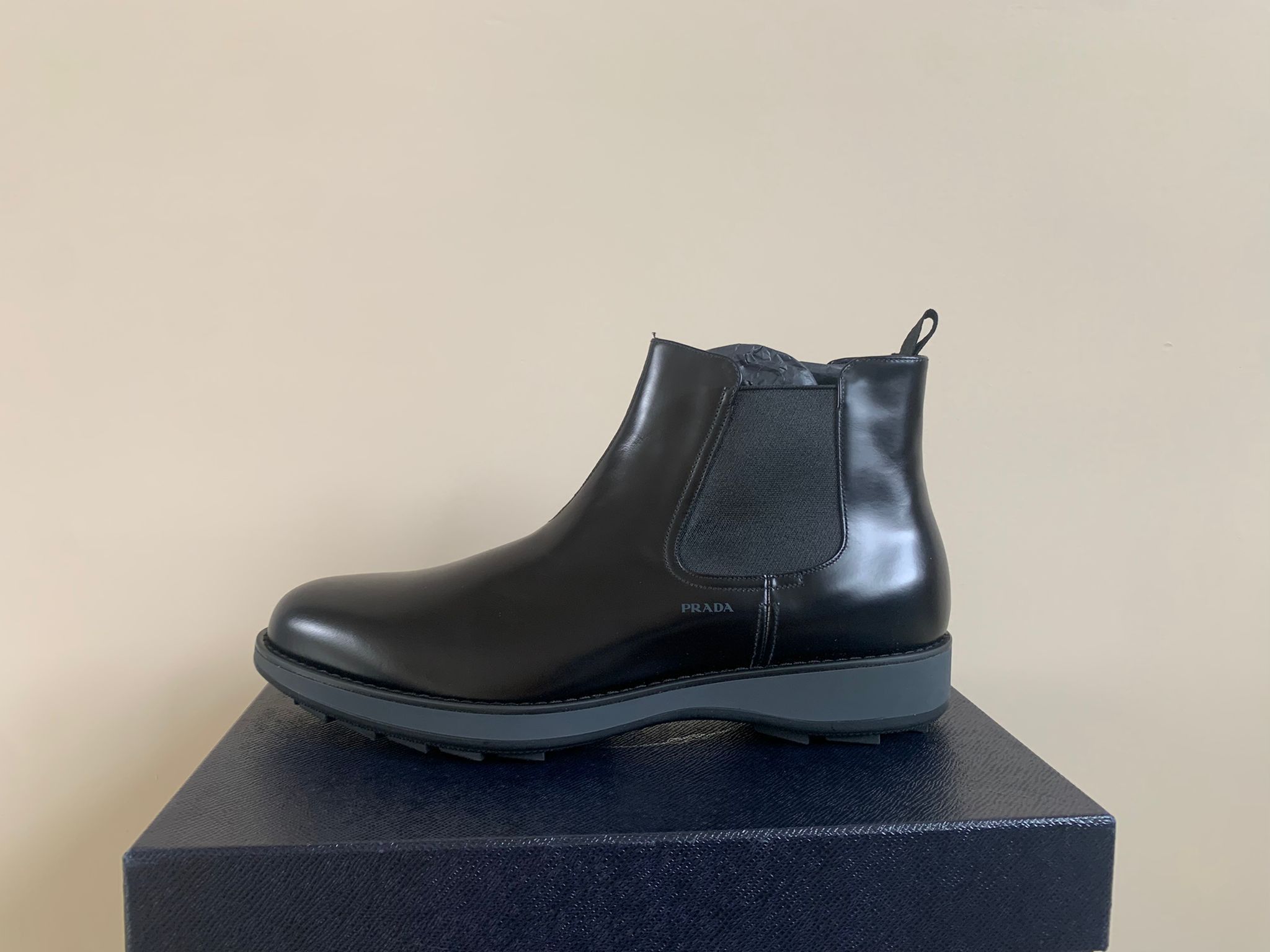 image of Prada Spazzolato Rois Boots in Black, Men's (Size 11)