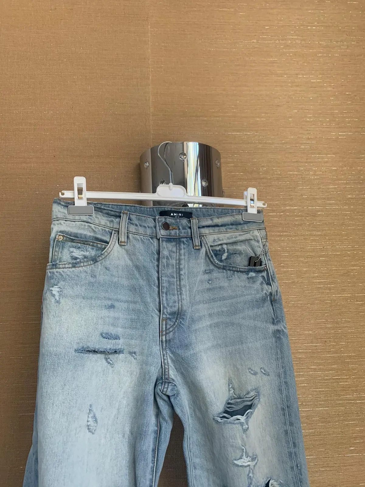 Amiri Destroyed Slouch Jeans in Vintage Indigo Size US 29 - 11 Thumbnail