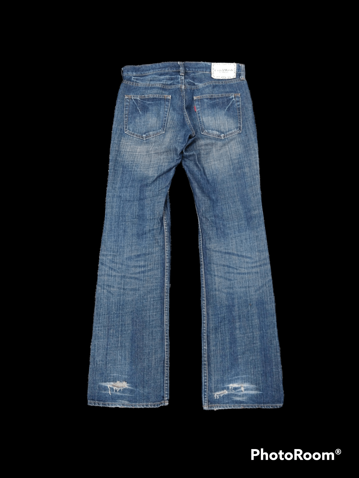 Japanese Brand FLARED WASHED BLUE CrackWash BOBSON DENIM PANTS Size US 31 - 2 Thumbnail