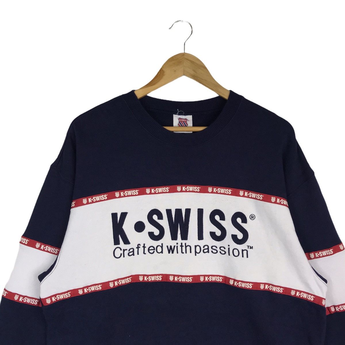 K-Swiss Vintage K.Swiss Spell Out Embroidery Sweatshirt Pullover Size US XL / EU 56 / 4 - 2 Thumbnail