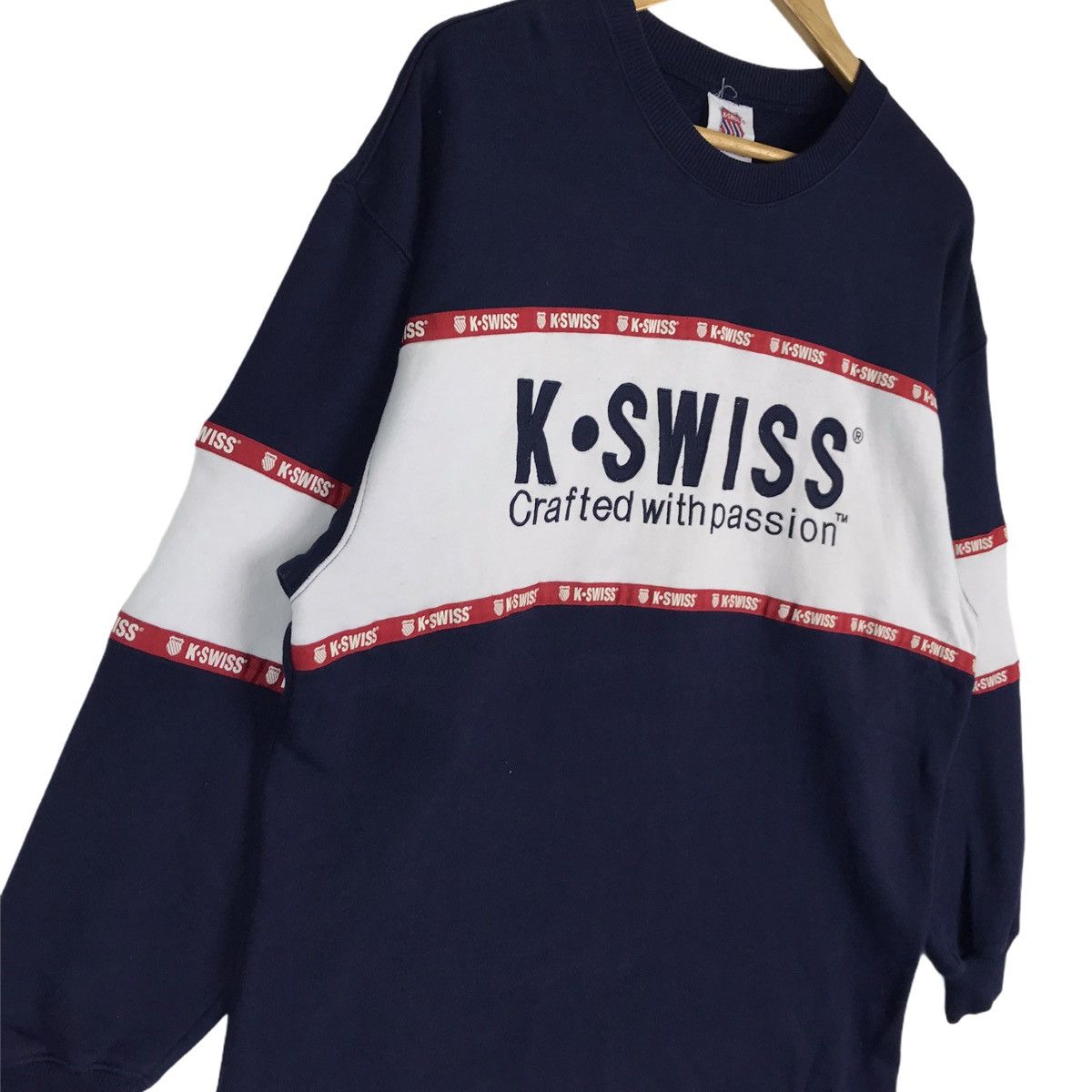 K-Swiss Vintage K.Swiss Spell Out Embroidery Sweatshirt Pullover Size US XL / EU 56 / 4 - 3 Thumbnail