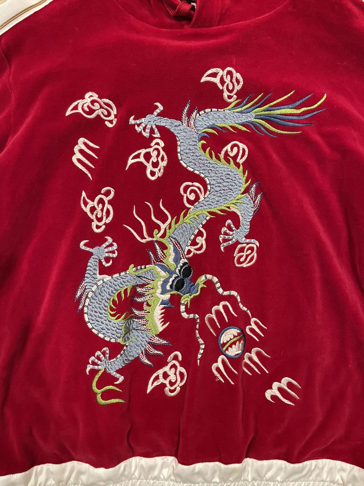 Gucci Gucci X Alessandro Michele Embroidered Dragon Red Hoodie Size US L / EU 52-54 / 3 - 7 Thumbnail