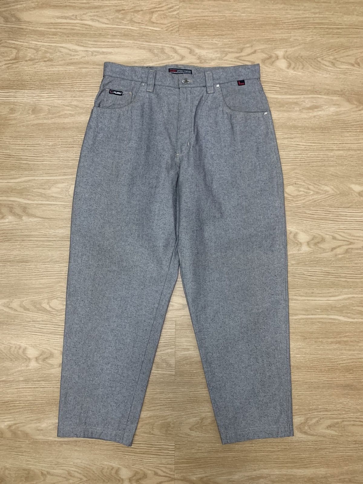 image of Archival Clothing x Fubu Baggy Reverse Denim Pants, Men's (Size 38)