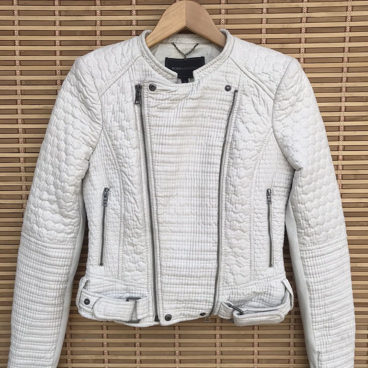 Bcbgmaxazria BCBG bikers asymmetrical quilted women jacket zipper XS Size ONE SIZE - 4 Thumbnail
