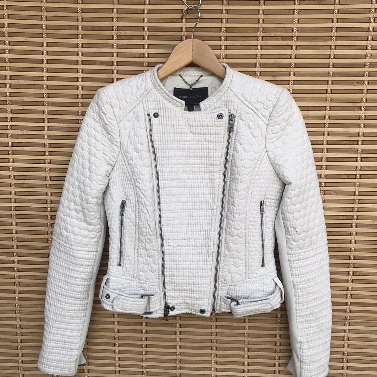 Bcbgmaxazria BCBG bikers asymmetrical quilted women jacket zipper XS Size ONE SIZE - 9 Thumbnail