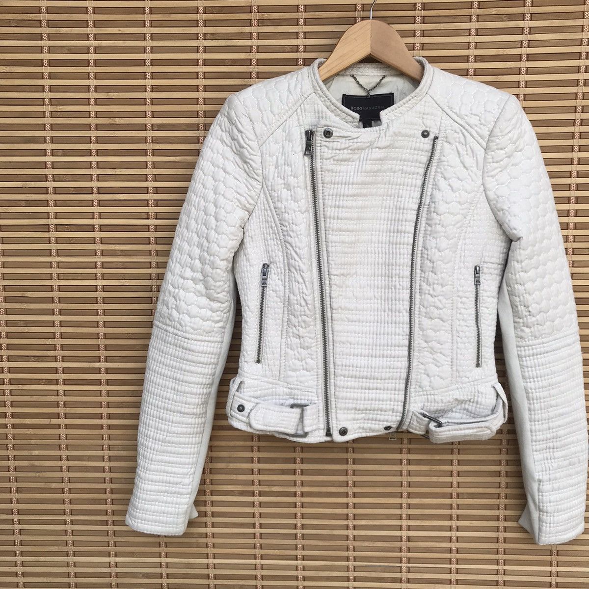 Bcbgmaxazria BCBG bikers asymmetrical quilted women jacket zipper XS Size ONE SIZE - 2 Thumbnail