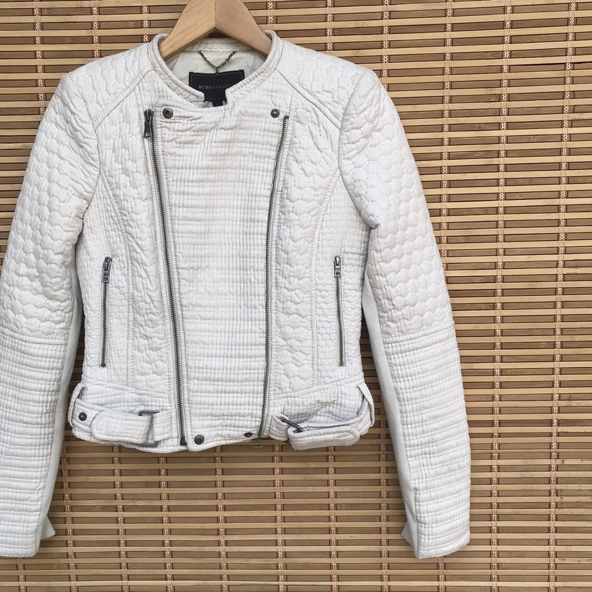 Bcbgmaxazria BCBG bikers asymmetrical quilted women jacket zipper XS Size ONE SIZE - 3 Thumbnail