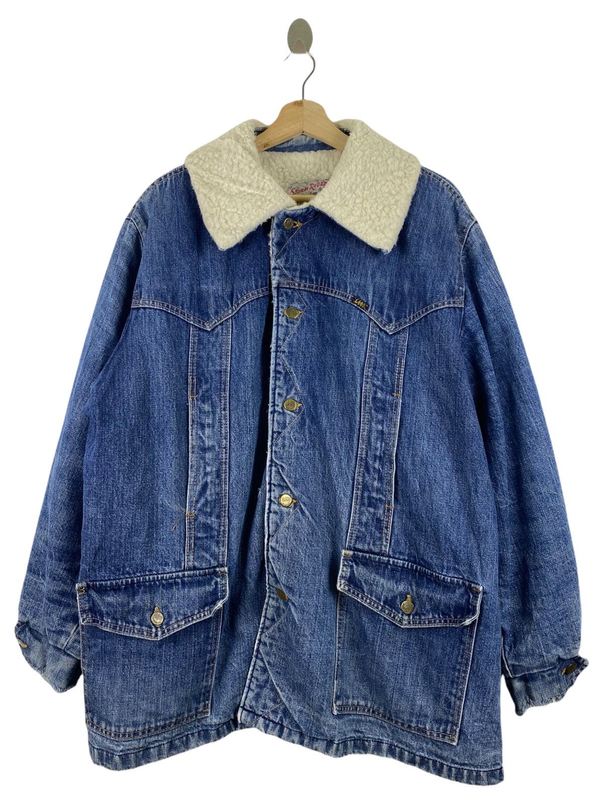 Lee × Vintage VINTAGE LEE STORM RIDER MADE USA DENIM JACKET Size US XXL / EU 58 / 5 - 1 Thumbnail