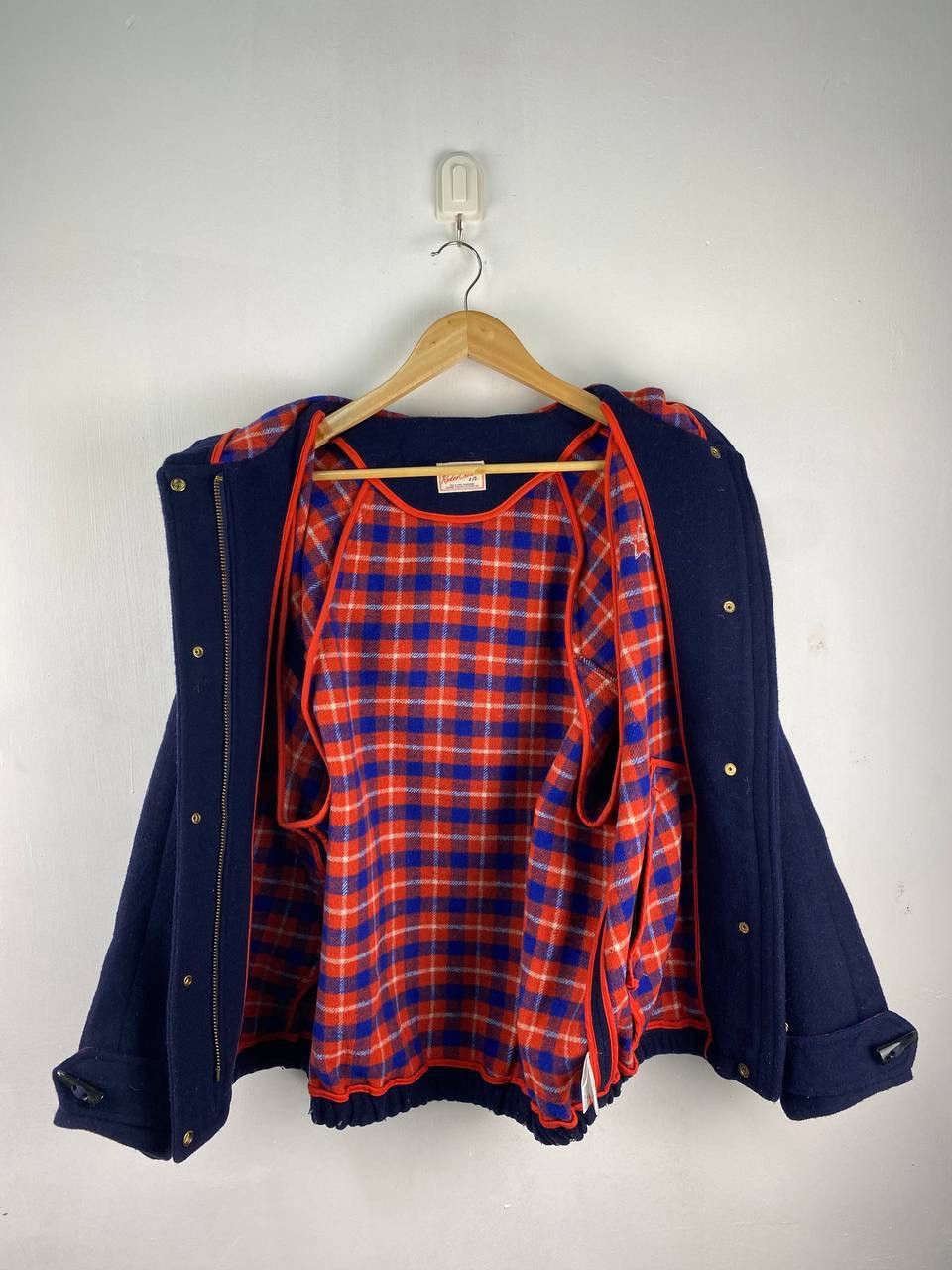 Japanese Brand × Vintage Vintage Rodeo Crowns Wool Varsity Jacket Hoodie Plaid Lined Size US M / EU 48-50 / 2 - 3 Thumbnail