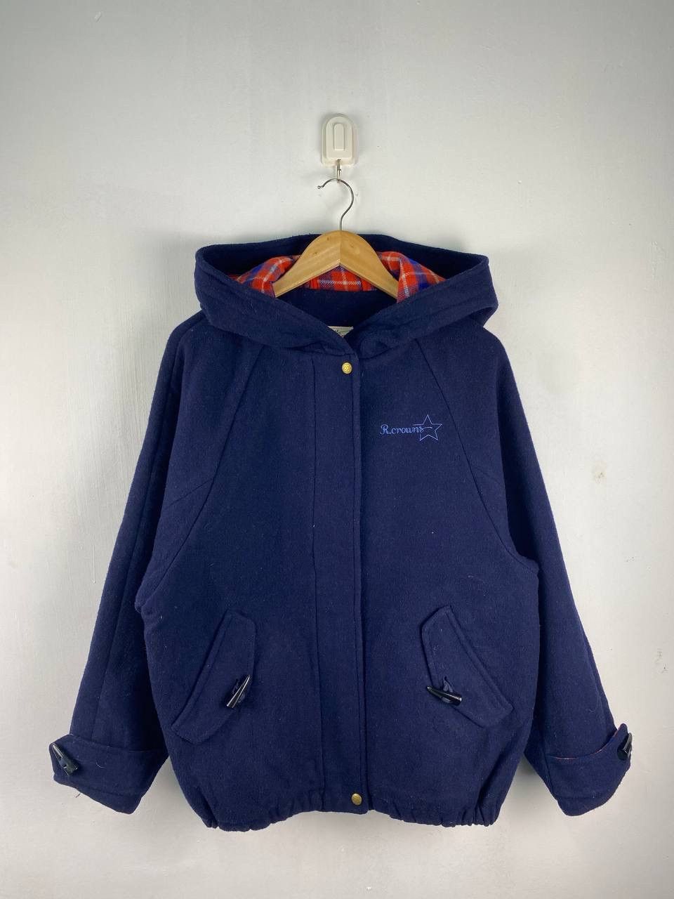 Japanese Brand × Vintage Vintage Rodeo Crowns Wool Varsity Jacket Hoodie Plaid Lined Size US M / EU 48-50 / 2 - 1 Thumbnail