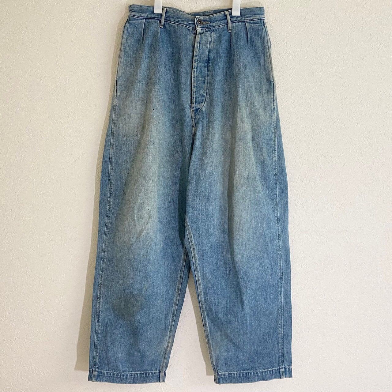 KAPITAL vintage weathering Cinch Buckle denim pants