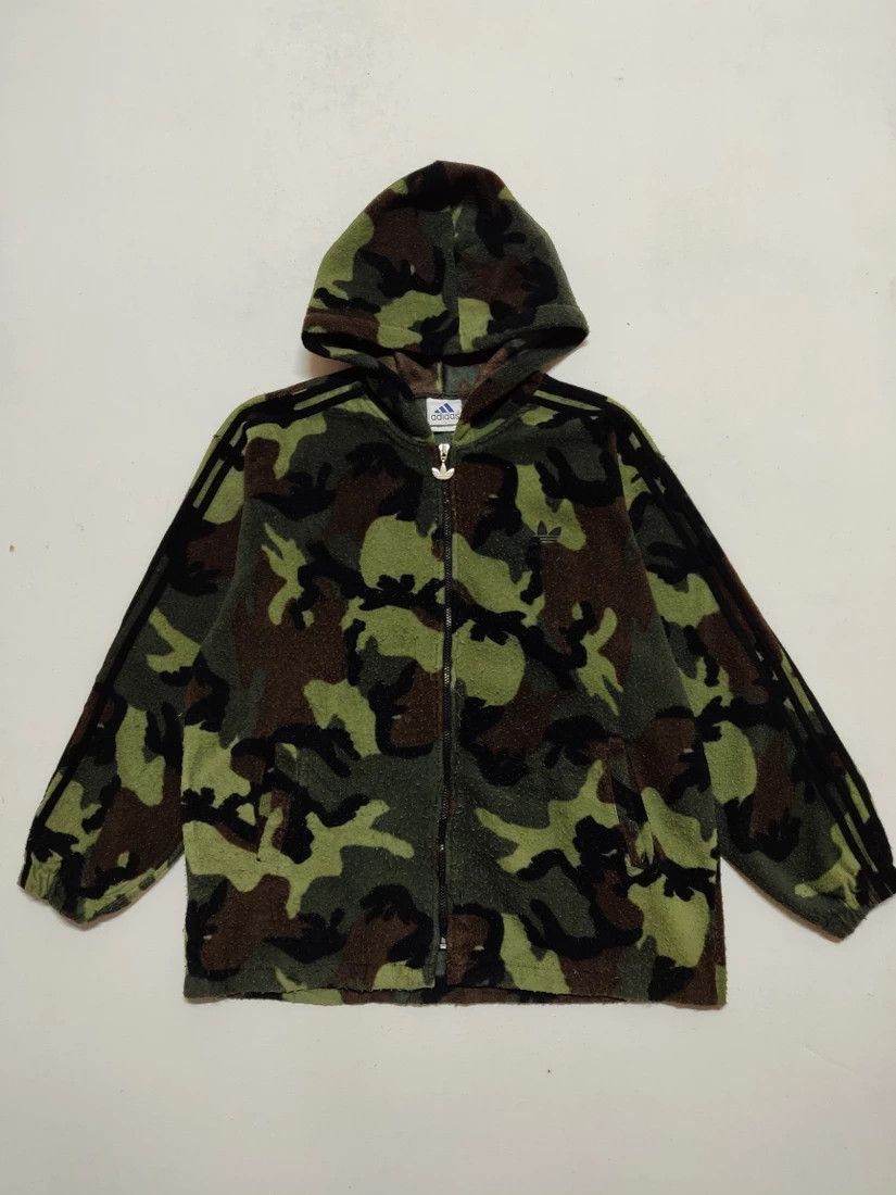 Adidas Vintage Adidas Camo Suit Fleece Sportswear Hoodies Jacket Size US L / EU 52-54 / 3 - 2 Thumbnail
