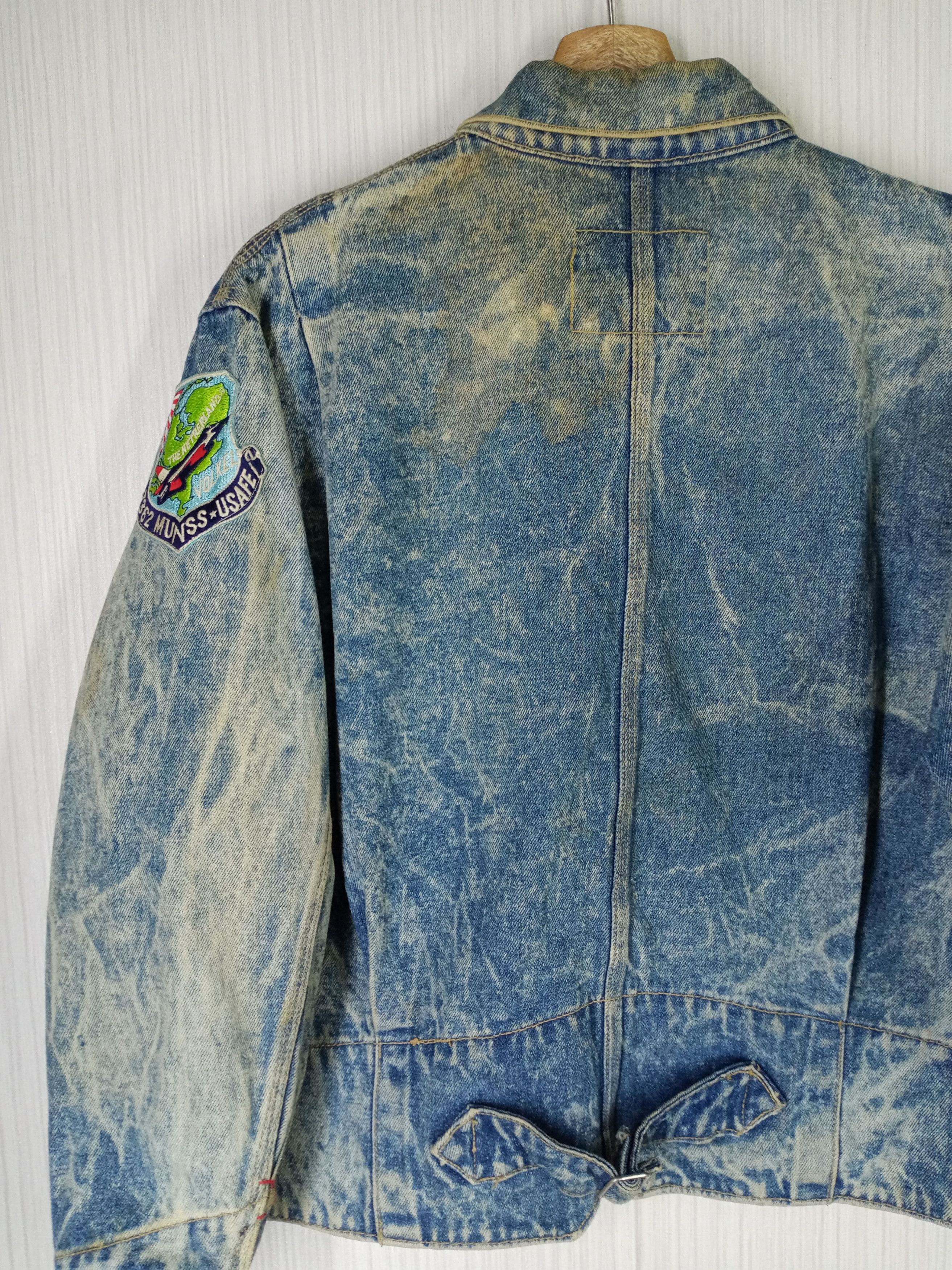 Aeronautica Militare Vintage 80s US NAVY Houston Inc Distressed Denim Jacket Size US M / EU 48-50 / 2 - 8 Thumbnail